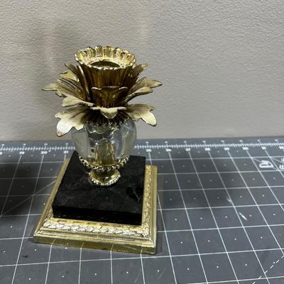 Fabulous 70' Metal & Glass Candle Sticks 