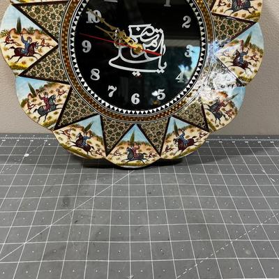 Arabic Clock with inlay Wood