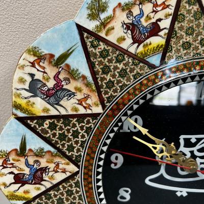Arabic Clock with inlay Wood