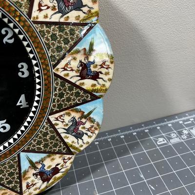 Arabic Clock with inlay Wood