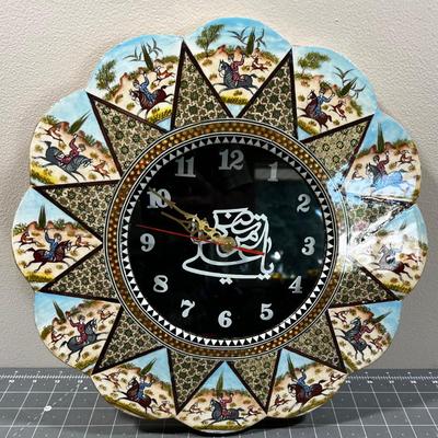 Arabic Clock with inlay Wood