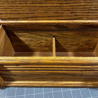 3 WOOD Items: Letter Tray, Organizer and Napkin Box