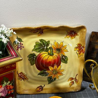 Golden Floral: Planter, Fruit Holder, Platter etc. 