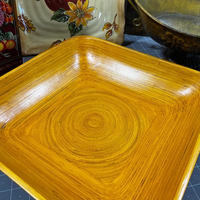 Golden Floral: Planter, Fruit Holder, Platter etc. 