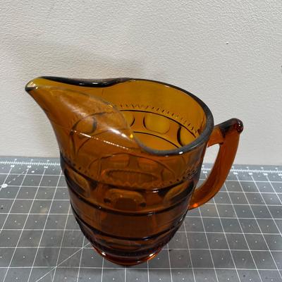 Amber Glass Pitcher by Indiana Glass