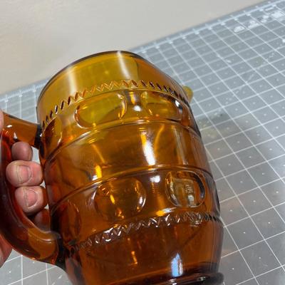 Amber Glass Pitcher by Indiana Glass
