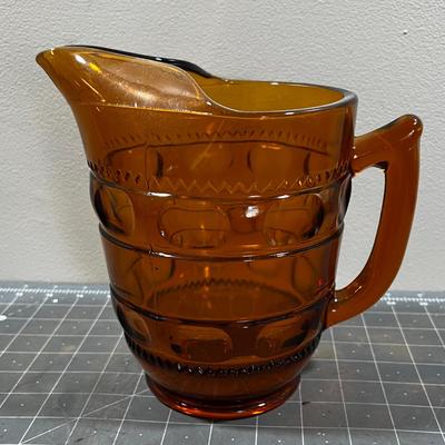 Amber Glass Pitcher by Indiana Glass