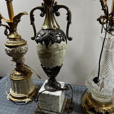 Many Hared BEAUTIFUL LAMPS, Marble, Glass, Brass &  Metal