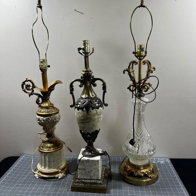 Many Hared BEAUTIFUL LAMPS, Marble, Glass, Brass &  Metal