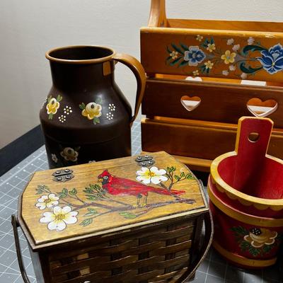 Toll Painted Items Wood and Metal 