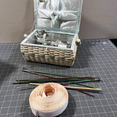 Sewing Basket with Notions etc. 