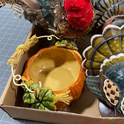 Turkeys Mostly, plus Cornucopia & Pumpkins. 