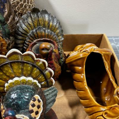 Turkeys Mostly, plus Cornucopia & Pumpkins. 