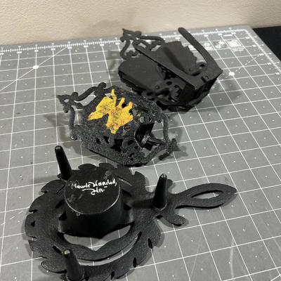 Cast Iron Trivet, Wall pocket and Match Holder