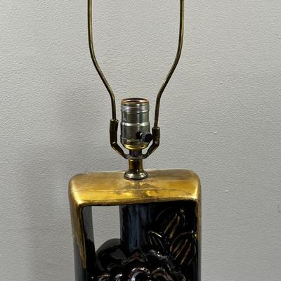 MCM Gold & Brown Ceramic Lamp 