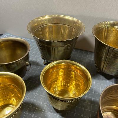 Lots of Brass Planters (8)
