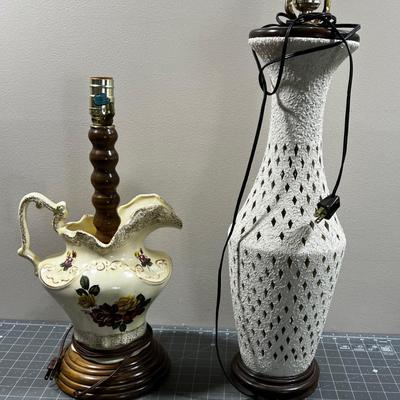 2 Large Ceramic Lamps 