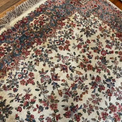 Wool Machine Woven Pink & Blue Floral Run 