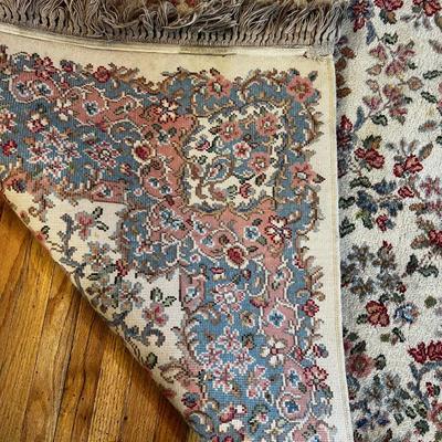 Wool Machine Woven Pink & Blue Floral Run 