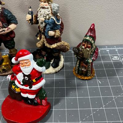 6 Santa - Ceramic, Cast Iron & Resin
