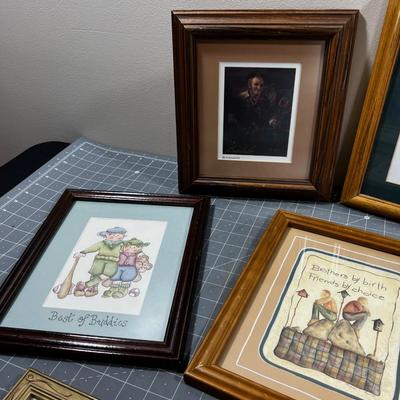 6 Small Framed Pictures Mostly 8 x 10