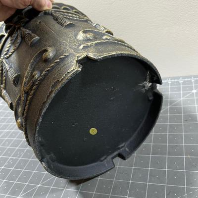 Black & Gold Painted Cast Iron Planter