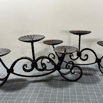 2 Black Horizonal Candle Holders 