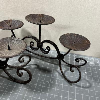2 Black Horizonal Candle Holders 