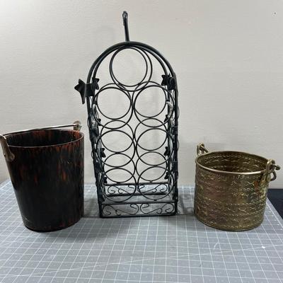 2 Ice Buckets and a Wine Rack. Backlite 