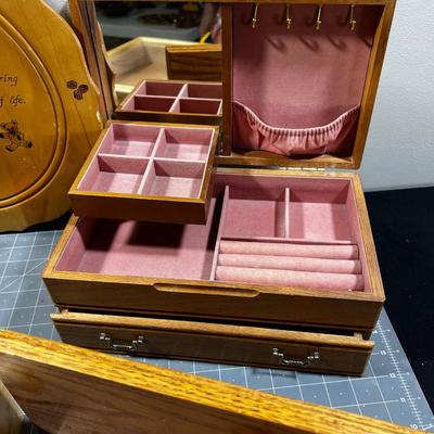 Lots of Wood Jewelry Boxes, Tray and Shadow Box etc. 