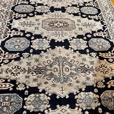 Nice Runner, Blue/Oatmeal Color Fine Weave