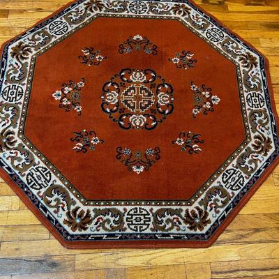 RUST Octagon and Matching Rectangle Rug. 