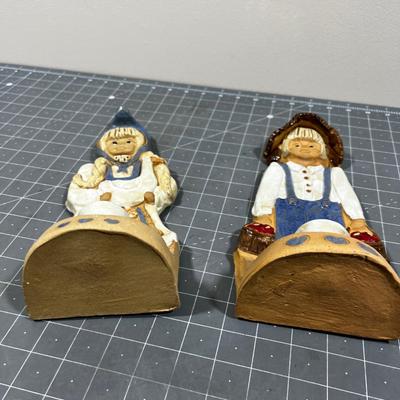 Pair of Stoneware Candle Holders Studio Art Pottery