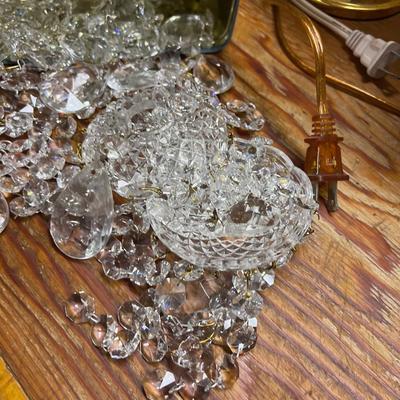 Pile of Glass Chandelier Parts 