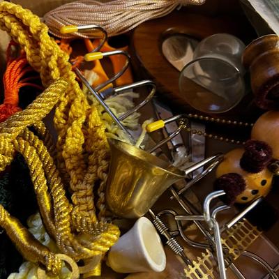 Decorative Parts and Pieces: Wire, Bells, Scissors Macrame etc. 
