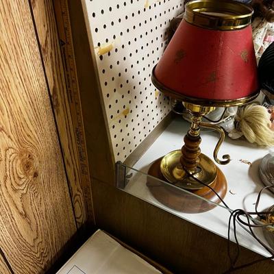 Wood Particle Board with Drawers with Peg Board Back  On Top  Cabinet #D 