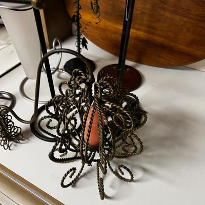 Metal Stands: Towels, Doll Stand, Coffee Cups.