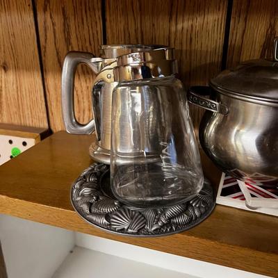 Small lot of Kitchen Stainless Steel, Pewter & Glass 