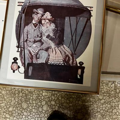 3 Saturday Evening Post Covers Framed