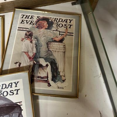 3 Saturday Evening Post Covers Framed