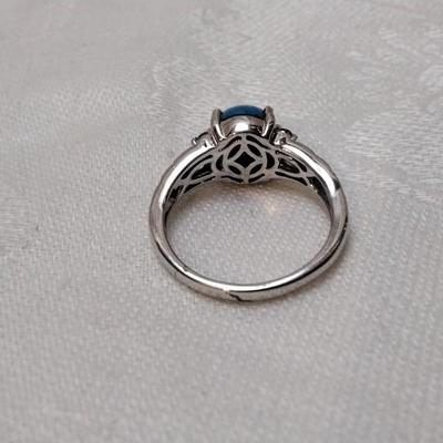 Vintage STS Sleeping Beauty Turquoise and Tanzanites 925 Ring Size 7
