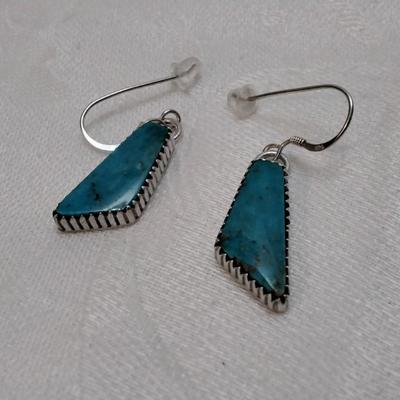 Navajo Running Bear Turquoise 925 Earrings