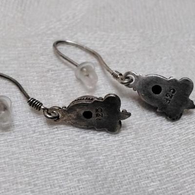 Antique Onyx 925 Earrings