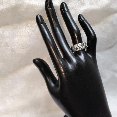 Vintage Emerald Tree of Life 925 Ring Size 8.5
