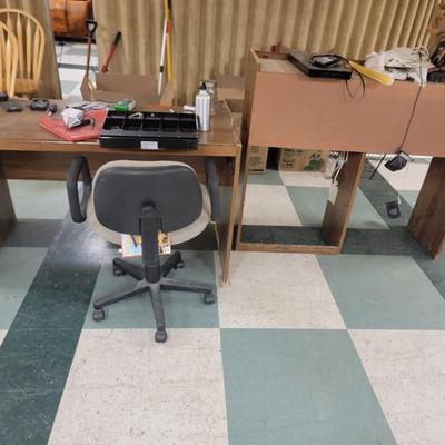 Desk, chair, credenza & all items on it