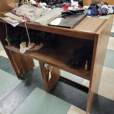 Desk, chair, credenza & all items on it