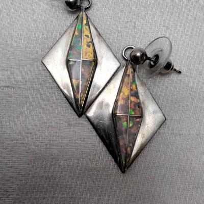 Vintage Opal 925 Earrings