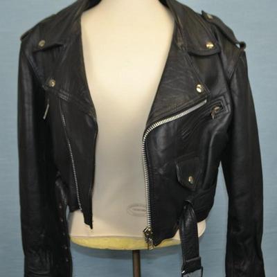 LOT 311. LADIES LEATHER BIKER STYLE JACKET
