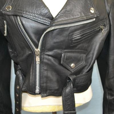 LOT 311. LADIES LEATHER BIKER STYLE JACKET