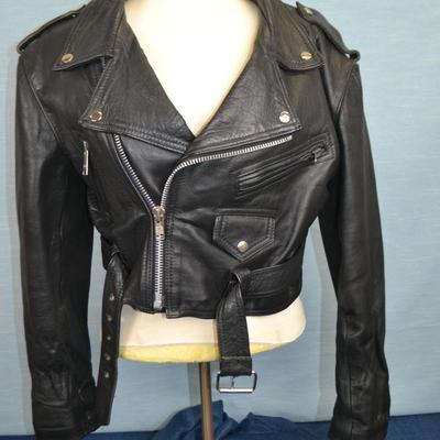 LOT 311. LADIES LEATHER BIKER STYLE JACKET